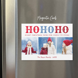 Magnétique Ho Ho Ho   3 Photo Collecte Carte de vacances magn