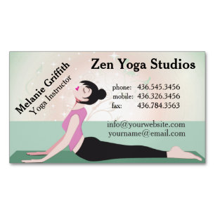 Magnétique Instructeur/formateur de Yoga Zen Carte de visite 