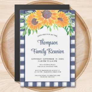 Magnétique Invitation à la réunion de la famille de tournesol