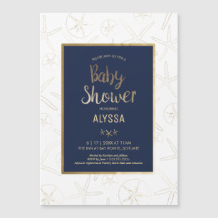 Magnétique Invitation baby shower - Plage, Nautique