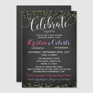 Magnétique Invitation de baby shower, amis communs