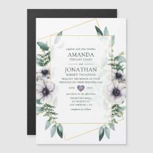 Magnétique Invitation de mariage géométrique à l'anémone d'eu