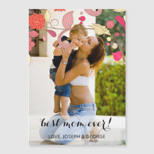 Magnétique Jolies fleurs Carte photo de la Fête des mères