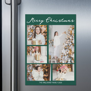 Magnétique Joyeux Noël Carte Photo Magnetique Vert Emeraude