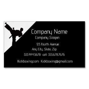Magnétique Kickboxing ou Martial Art Sport Carte de visite