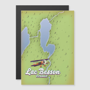 Magnétique Lac Besson France carte affiche de voyage