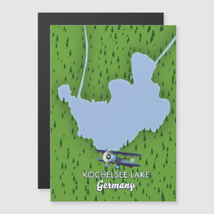 Magnétique lac Kochelsee, carte d'Allemagne