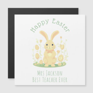 Magnétique Lapin De Pâques Et Oeufs D'Or Professeur Carte Mag