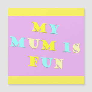 Magnétique Ma maman design avec poème couleurs pâles carte mi