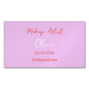 MAGNÉTIQUE MAKEUP ARTISTE CARTE DE VISITE ROSE ET ROUGE