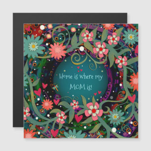 Magnétique Maman Accueil Citation Jolie Floral Heart m Carte 