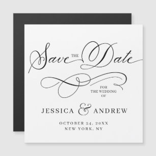 Magnétique Mariage élégant Enregistrer la date Carte magnétiq