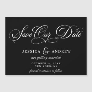 Magnétique Mariage élégant Enregistrer la date Carte magnétiq