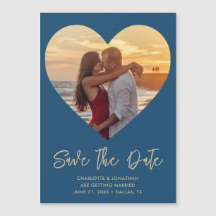 Magnétique Mariage Heart Enregistrer La Date Photo Carte Magn