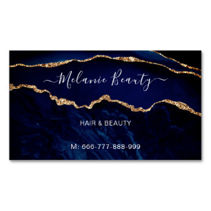 Magnétique Marine Blue Gold cheveux beauté Carte de visite ma