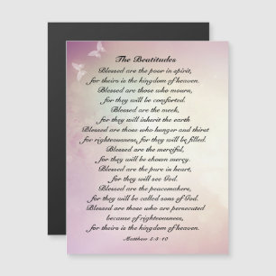 Magnétique Matthieu 5:3-10 Béatitudes de Jésus Carte magnétiq