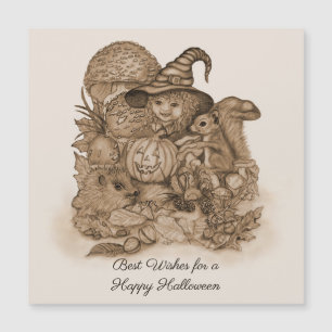 Magnétique Meilleurs vœux pour une joyeuse Halloween carte ma