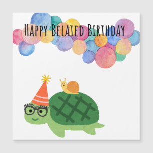 Magnétique Mignonne escargot et tortue Drôle Carte Anniversai