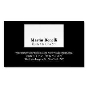 Magnétique Noir Blanc Moderniste Carte de visite professionne