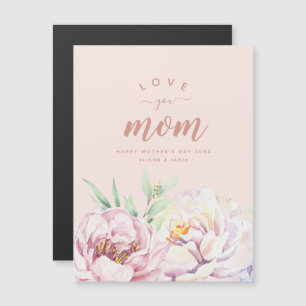 Magnétique Pastel Florals Aime Maman Carte à aimant minimalis