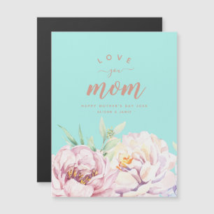 Magnétique Pastel Florals Aime Maman Carte à aimant minimalis