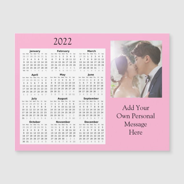 Magnétique Photo de mariage 2022 Mini Calendrier  Invitation  (Devant)