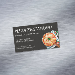 Magnétique Photo d'une pizza à bord - Carte de visite