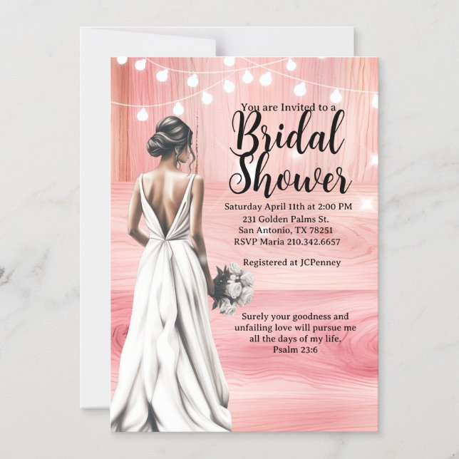 Magnétique Psalm 23:6 Bridal Shower Invitation  (Recto)