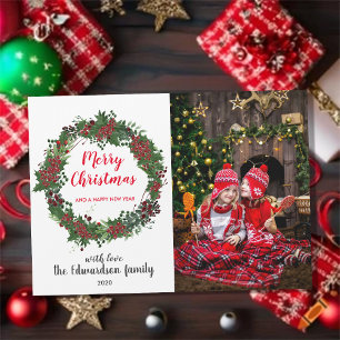 Magnétique Rustique Joyeux Noël famille carte photo magnétiqu