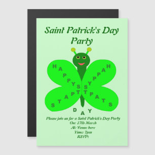 Magnétique Saint Patricks Day Papillon Invitation personnalis