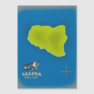 Magnétique Salina, Sicile carte carte de l'affiche