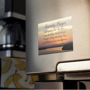 Magnétique Serenity Prière Orange Sunset Photo Carte magnétiq