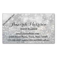 Silver Bokeh Sparkle, événement Carte de visite ma