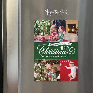 Magnétique Très Joyeux Script Magnetic Holiday Carte photo