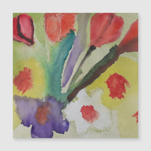 Magnétique Tulipes Abstraites et Fleurs à ressort Carte magné