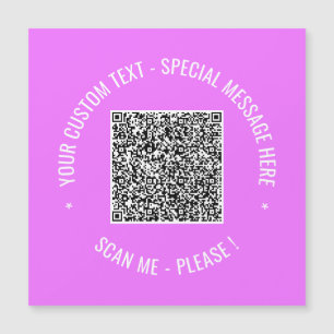 Magnétique Votre QR Code Scan Info Texte Carte de voeux magné