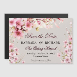 Magnetisch Elegante Florale Hochzeit Save the Date Magnetkarte