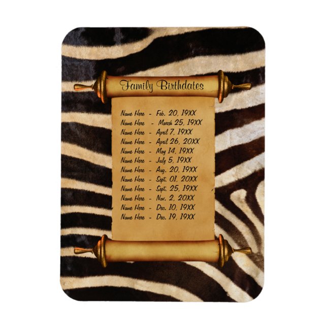 Magnetische Geburtstagsfamilien - Erinnerung indiv Magnet (Vertikal)