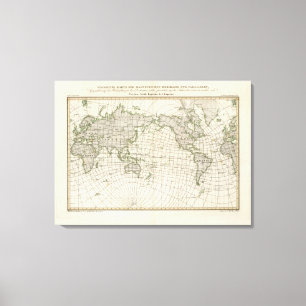 Magnetische Karte der Welt Leinwanddruck