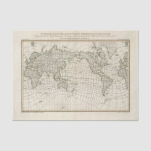 Magnetische Karte der Welt Seidenpapier