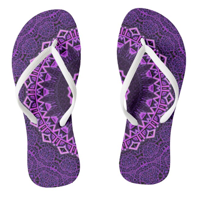 Magnetische lila Mandala Flip Flops (Fußbett)