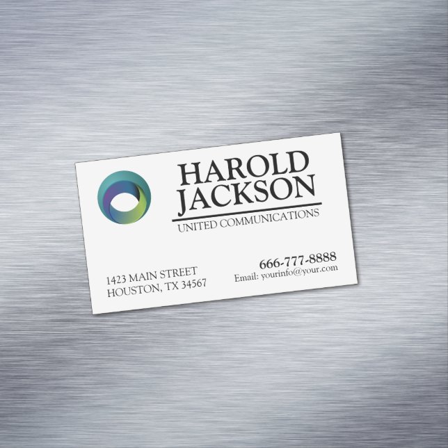Magnetische Visitenkarte mit Logo (Beispiel)