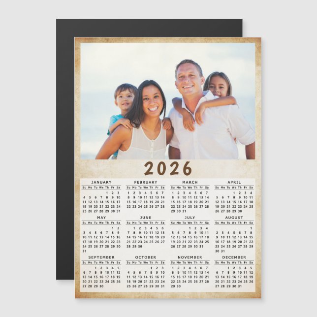 Magnetischer Foto-Kalender 2021 Magnetkarte (Vorne/Hinten)
