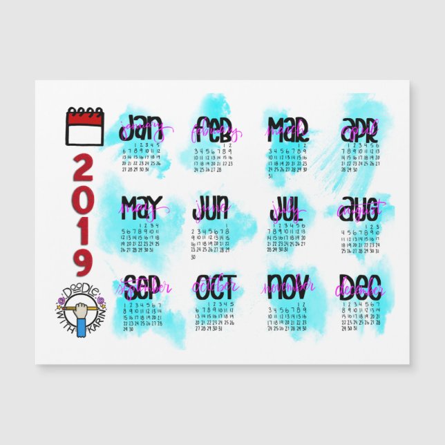 Magnetischer Kalender 2019 Magnetkarte (Vorderseite)