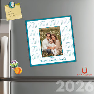Magnetischer Kalender für Aquamarines blaues Foto  Magnetkarte