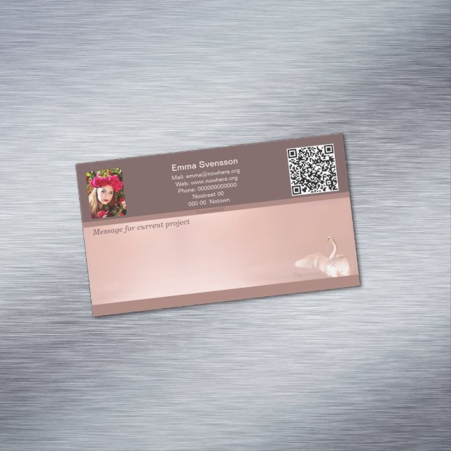 Magnetiska visitkort — Connect, Swan Magnetische Visitenkarte (Beispiel)
