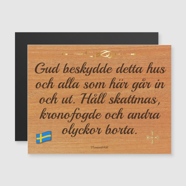 Magnetiskt kort — Gud beskydde Magnetkarte (Vorne/Hinten)