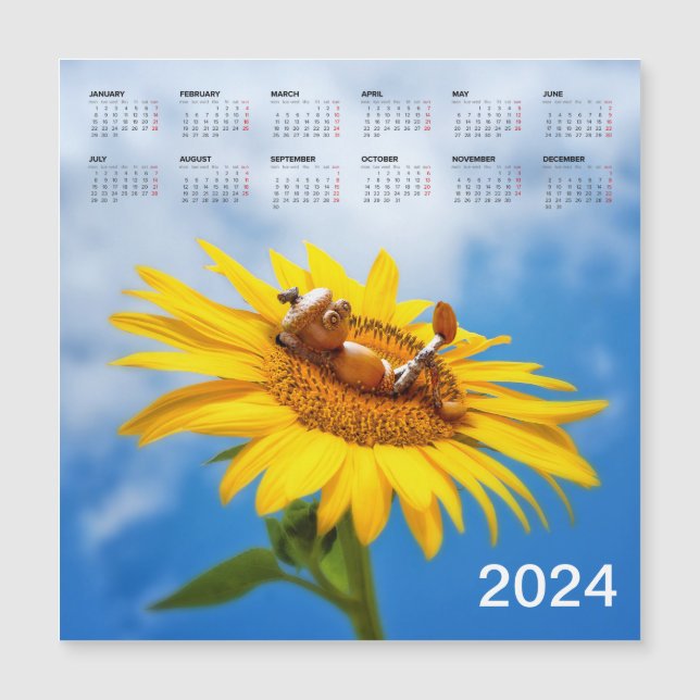 Magnetkalender 2024 auf dem Kühlschrank Magnetkarte (Vorderseite)