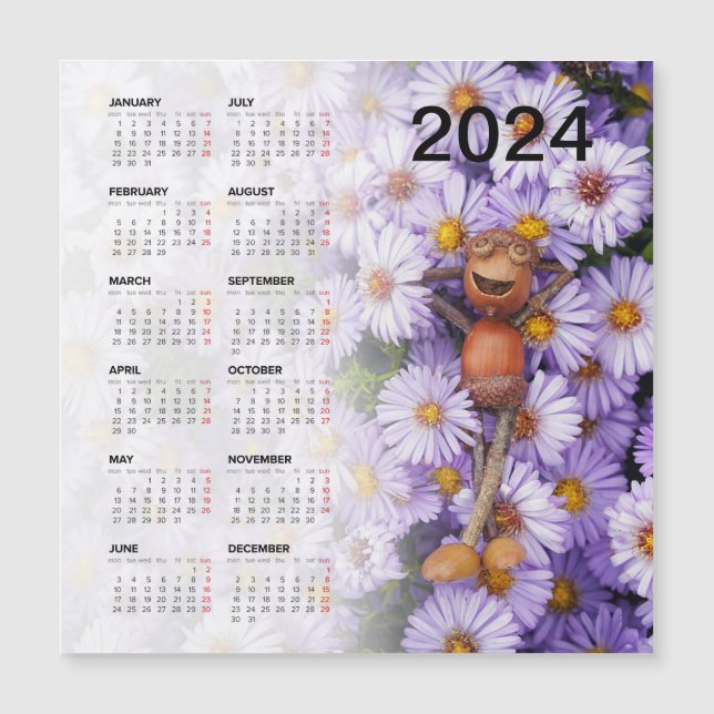Magnetkalender 2024 auf dem Kühlschrank Magnetkarte (Vorderseite)
