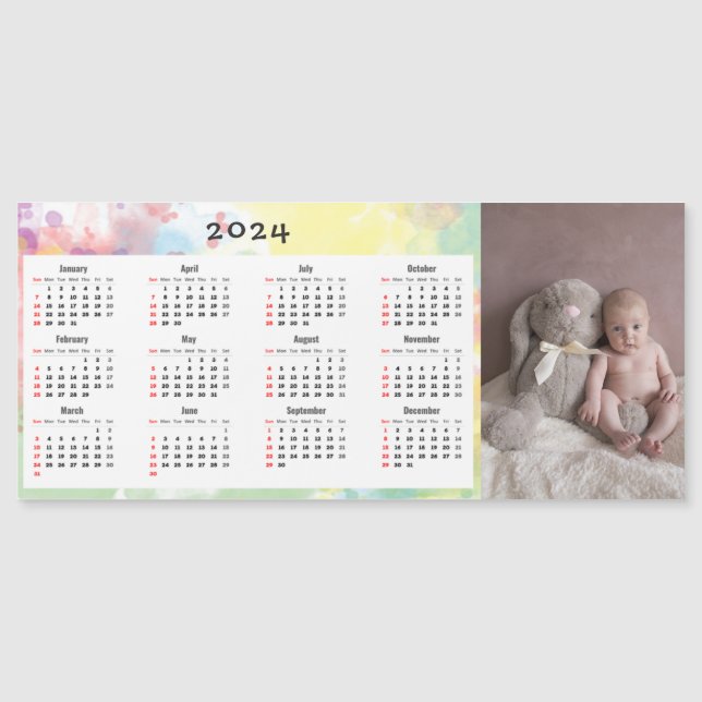Magnetkalender 2024 - Kundenspezifisches Foto Magnetkarte (Vorderseite)